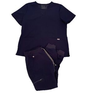FIGS Navy Blue Scrub Set XL Casma Top/Medium Zamora Jogger